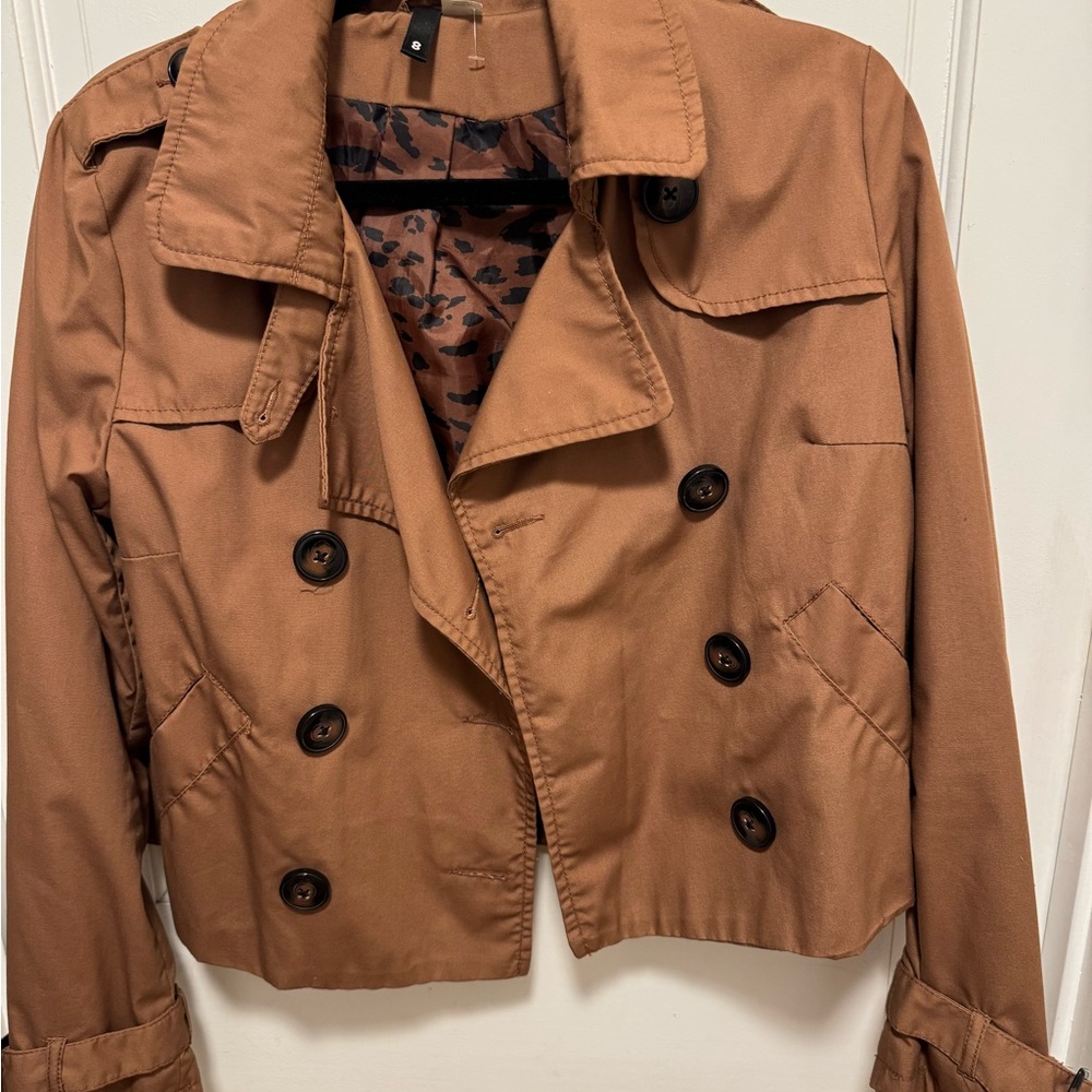 Women's Brown Double-Breasted Jacket